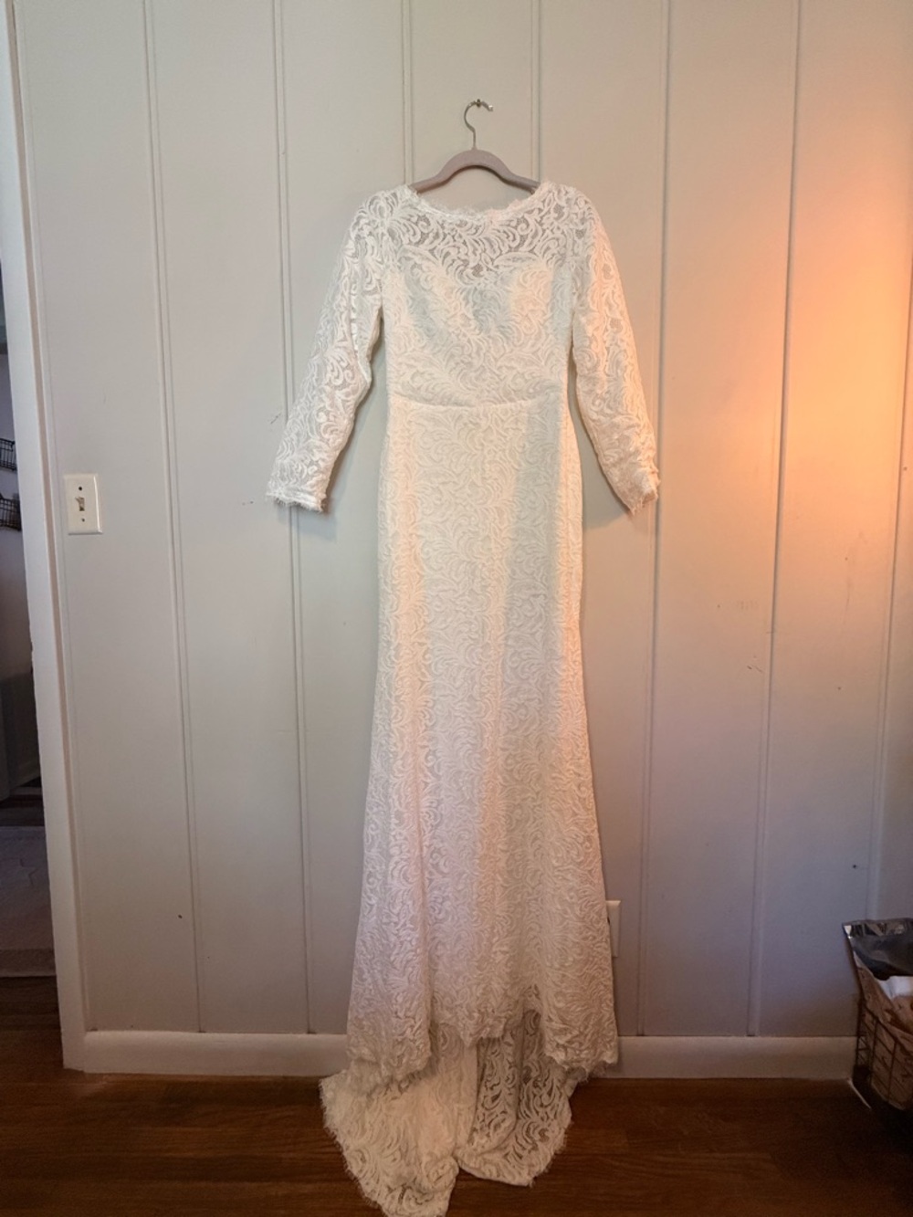 Lace Long Sleeve Wedding Gown in Ivory